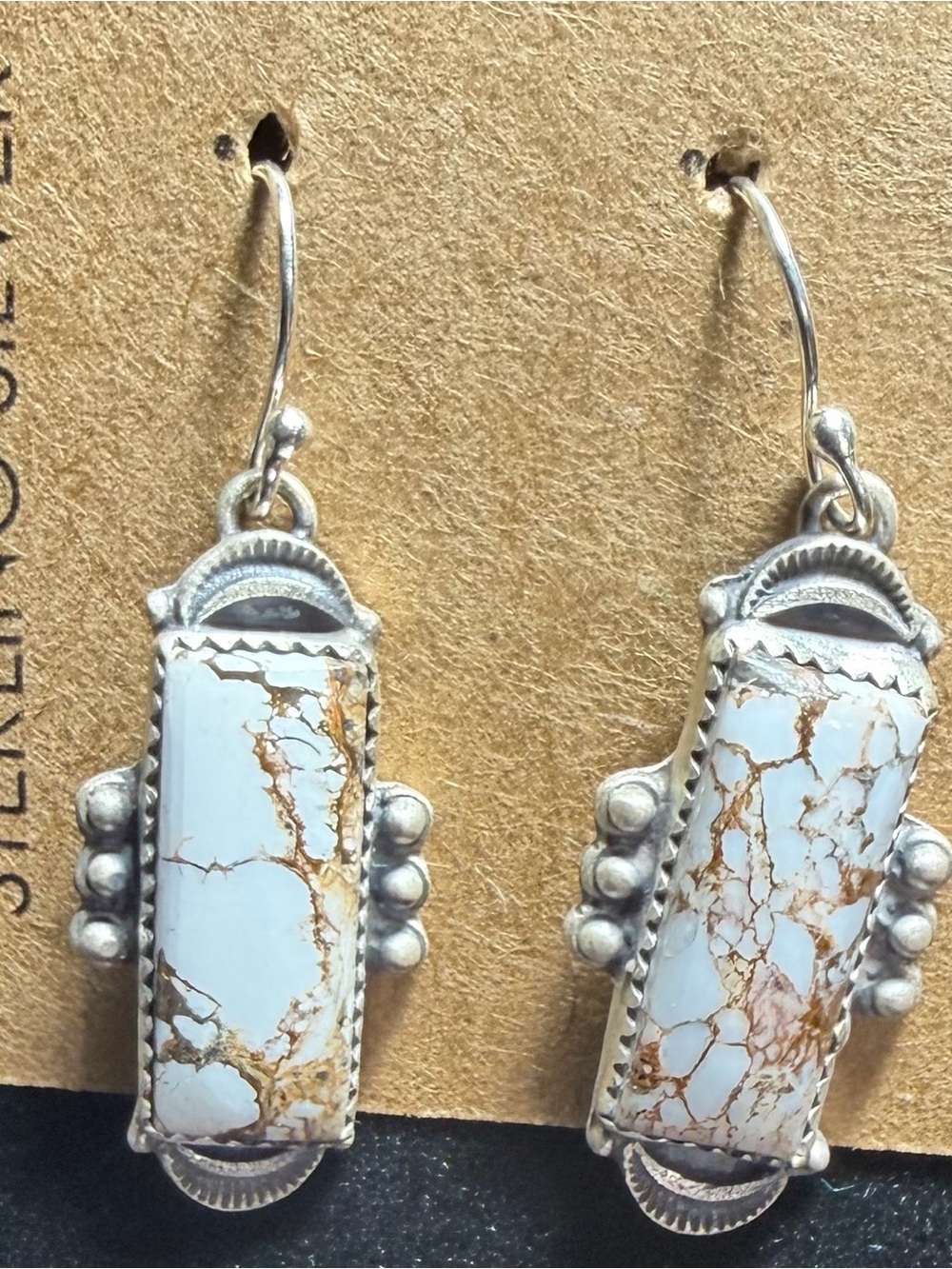 Sterling Silver Genuine Wild Horse Dangle Earrings | Southwestern  Earrings | 2”